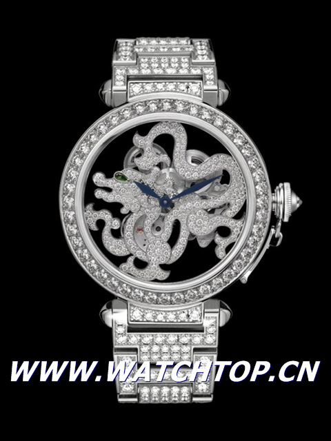 卡地亞全新Pasha de Cartier 龍形鏤空腕表 鏤空腕表 卡地亞 cartier 新表預(yù)覽  第4張