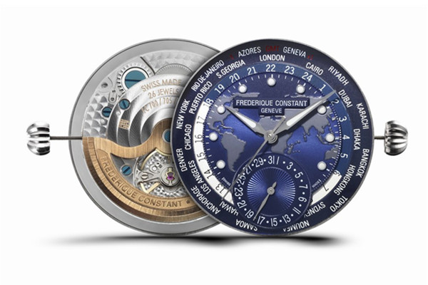 瑞士制表品牌康斯登推出典雅自家機芯世界時區(qū)腕表 Frederique Constant 康斯登 新表預覽  第2張