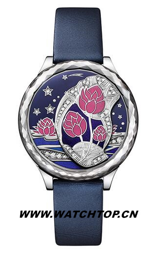 世紀表LEELA BLOSSOM系列18K白金鑲鉆藍寶石腕表 藍寶石 白金 LEELA BLOSSOM 世紀表 腕表 熱點動態  第3張